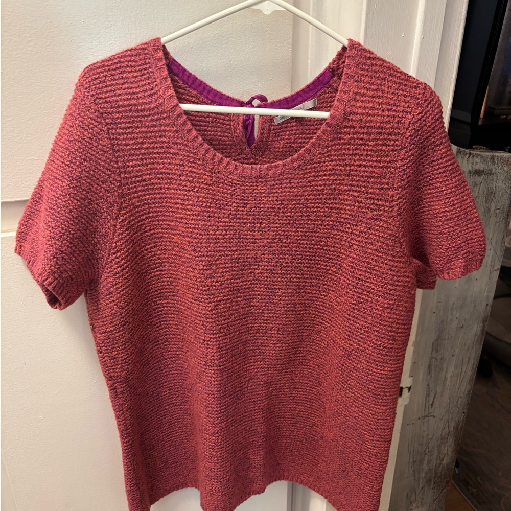 GAP Women's Pink Crew Neck Sweater with Ribbon